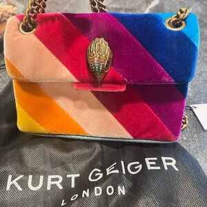Rainbow velvet mini Kurt Geiger bag NWT